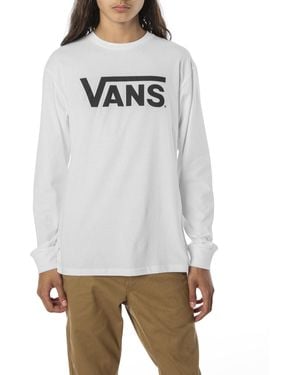 Vans Classic Long Sleeve T-shirt | Regular Fit Crewneck Graphic Tee - Gray