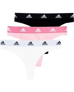 adidas String Thong Tanga Stringtanga Cotton Logo 3er Pack - Rot