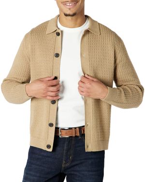 Amazon Essentials Weite Strickjacke mit Kragen - Natur