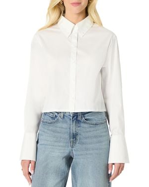 Amazon Essentials Chemise Courte à Col Boutonné en Popeline - Blanc