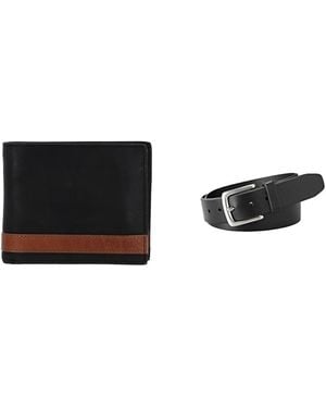 Fossil Quinn Schwarzes Leder Portemonnaie und Joe Gürtel