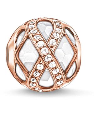 Thomas Sabo KARMA Infinity K0175-841-14 Ciondolo da Donna in Argento Placcato Oro Rosa con Zirconi Bianchi - Multicolore