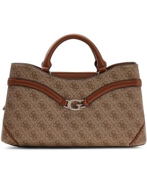 Guess Handtasche Umhängetasche Dea Girlfriend Satchel Latte Logo hellbraun