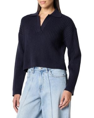 The Drop Marcy Geripptes Polotop Pullover - Blau