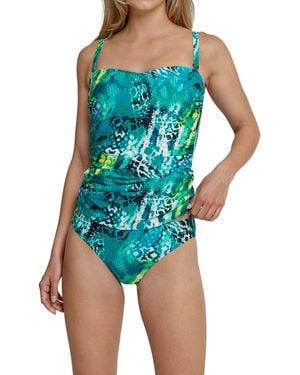 Schiesser Tankini Tai Badeanzug - 155910, Farbe:Mehrfarbig, Größe BH:40C - Blau