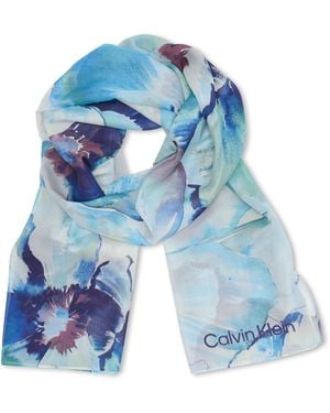 Calvin Klein Soft Everyday Solid Pashmina Chambray Scarf Modischer Schal - Blau