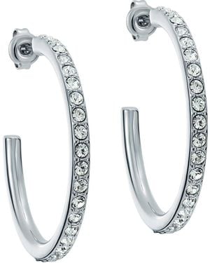 Ted Baker Clanci Medium Crystal Hoop Earrings For - White
