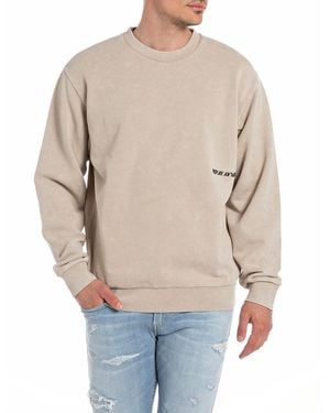 Replay Logo Back Sweatshirt - Natural