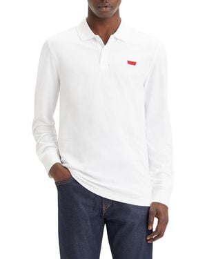 Levi's Long-Sleeve Slim Housemark Polo - Bianco
