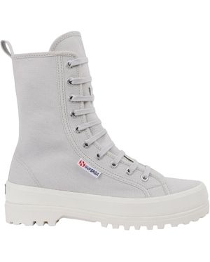 Superga Alpina High Boots - Adult, Silver Grey Ivory, 9 Women/7 Men - Natural