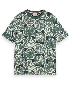 Scotch & Soda Big All Over Print T-shirt - Green