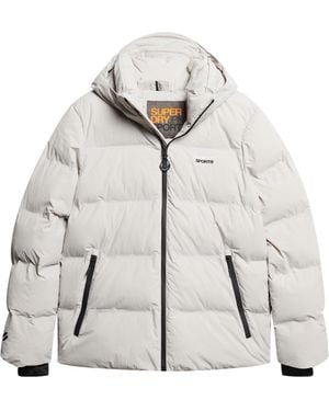 Superdry Coat Hooded Boxy Puffer Jacket Moonlight Grey M Man