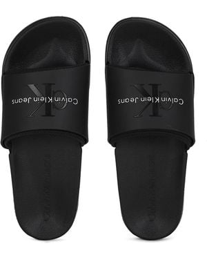 Calvin Klein Jeans Badeschuhe Slide Monogram Tpu Badelatschen - Schwarz