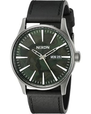 Nixon S Analogue Classic Quartz Watch With Leather Strap A105-2069 - Black