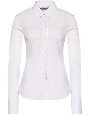 Trussardi Jeans Donna Camicia ica Lunga Popeline Stretch 56C005661T005891 40 Bianco White W001