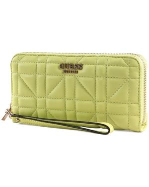 Guess Assia SLG Zip Around Wallet L Chartreuse - Grün