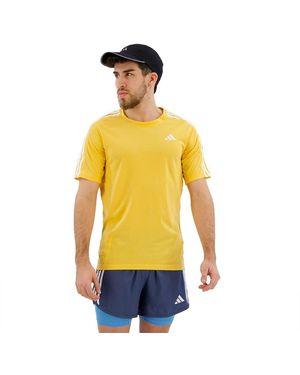 adidas Own The Run Excite 3 Stripes Short Sleeve T-shirt Xs Yellow