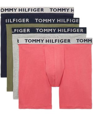 Tommy Hilfiger Cotton Stretch 4-Pack Boxer Brief Boxeur ajusté - Multicolore