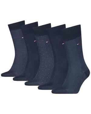 Tommy Hilfiger TH MEN SOCK 5P GIFTBOX HERRINGBONE DOT - Blau