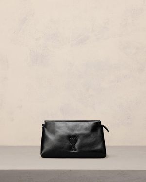 Ami Paris Voulez-Vous Etui Aus Schwarzem Leder - Natur