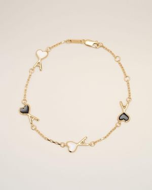 Ami Paris Ami De Coeur Armreif Aus Goldfarbenem Messing Mit Hammerschlag-Optik Mehrfarbig - Natur