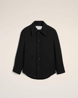 Ami Paris Schwarze Jacke Aus Wolle Mit Knöpfen