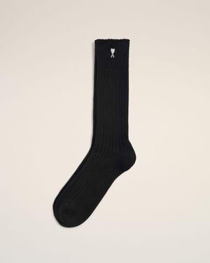 Ami Paris Ami De Coeur Socken Aus Schwarzer Baumwolle