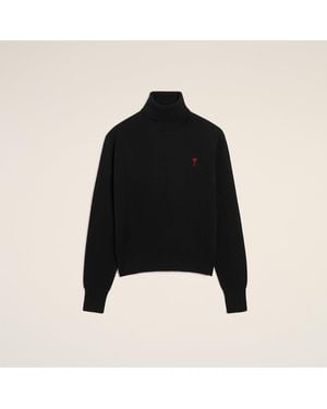 Ami Paris Maglione Dolcevita Ami De Coeur - Nero