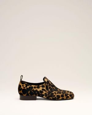 Ami Paris Flache Schuhe Aus Kuhleder Mit Leopardenmuster - Natur