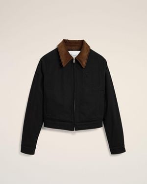 Ami Paris Ami De Coeur Blouson Aus Schwarzer Baumwolle