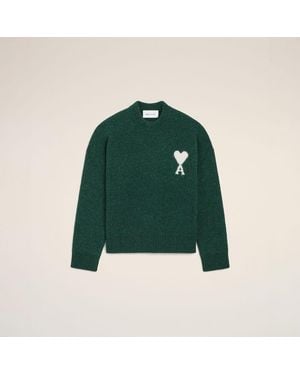 Ami Paris Maglione Girocollo Ami De Cœur - Verde