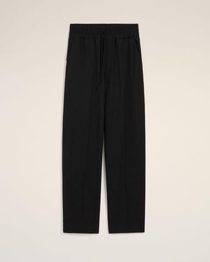 Ami Paris Schwarze Wollhose Mit Elastischem Bund