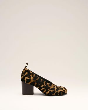 Ami Paris Pumps Aus Kuhleder Mit Leopardenmuster - Natur