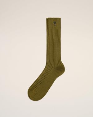 Ami Paris Ami De Coeur Socken Aus Grüner Baumwolle Grün