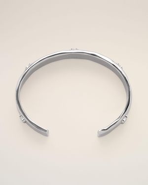 Ami Paris Ami De Coeur Armreif Aus Silberfarbenem Messing Mit Hammerschlag-Optik Grau - Natur