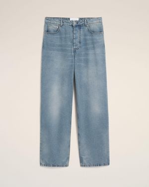 Ami Paris Baggy-Jeans Aus Blauer Baumwolle