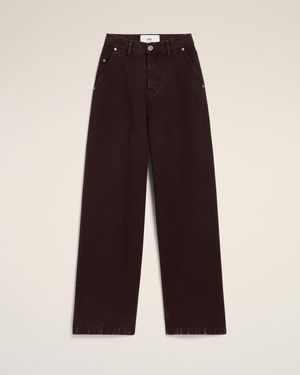 Ami Paris Weite Baumwolljeans - Braun