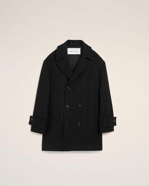 Ami Paris Cabanmantel Aus Schwarzer Wolle