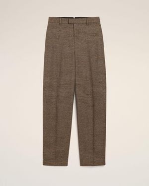 Ami Paris Ballonhose Aus Braunem Hahnentritt-Muster Aus Wolle Braun - Natur