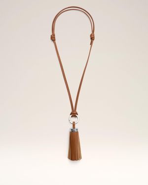 Ami Paris Ami Pompom Schlüsselanhänger Aus Leder - Natur