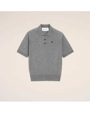 Ami Paris Polo Ami De Coeur A Maniche Corte - Grigio