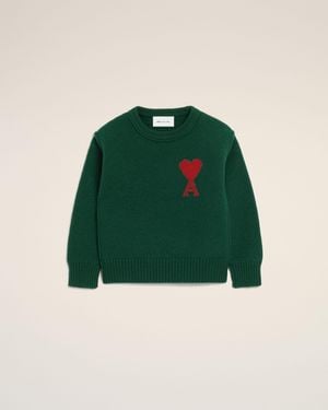 Ami Paris Ami De Coeur Pullover Aus Grüner Wolle Grün