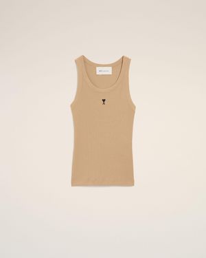Ami Paris Ami De Coeur Tanktop Aus Beiger Baumwolle - Natur