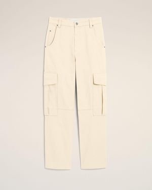 Ami Paris Baggy-Fit Cargo-Hose Aus Weißer Baumwolle Weiß - Natur