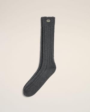 Ami Paris Graue Wollsocken Mit Ami Patch Grau - Natur