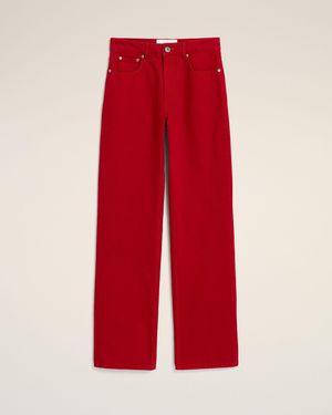 Ami Paris Weite Jeans Aus Roter Baumwolle Rot
