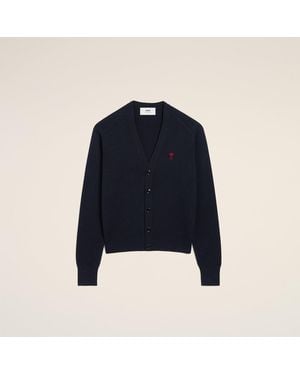 Ami Paris Cardigan Ami De Cœur - Blu