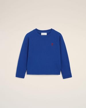 Ami Paris Ami De Coeur Sweatshirt Aus Blauem Baumwollstoff Blau