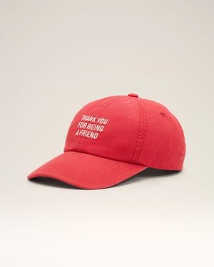 Ami Paris Rote Cap Aus Baumwolle „Thank You For Being A Friend“ Rot