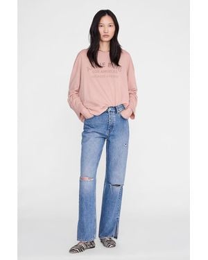 Anine Bing Ivan Long Sleeve Melrose Stencil - Blue